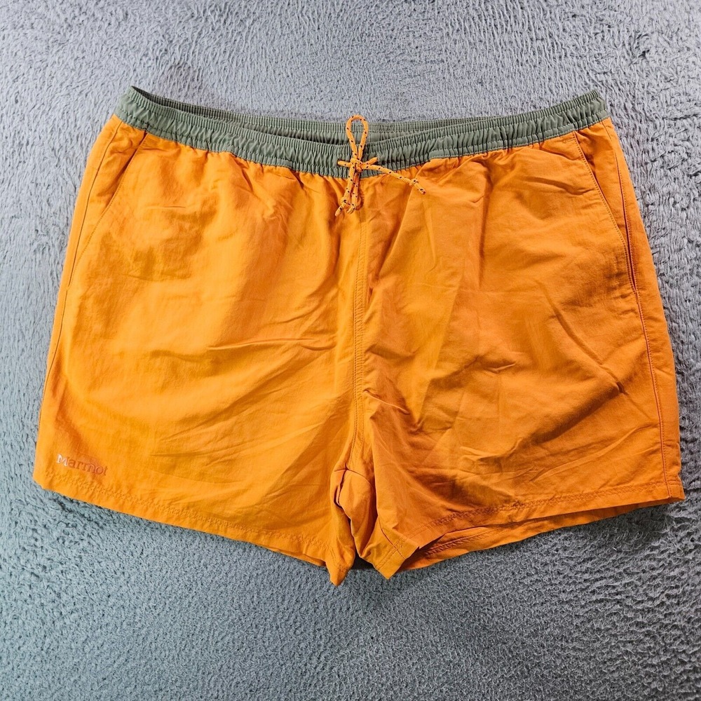 NWOT Marmot Swim Shorts Trunks Men XL Inseam 5" Beige Orange - No Liner
